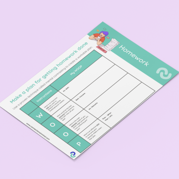 Homework WOOP Worksheet - Brain Hub